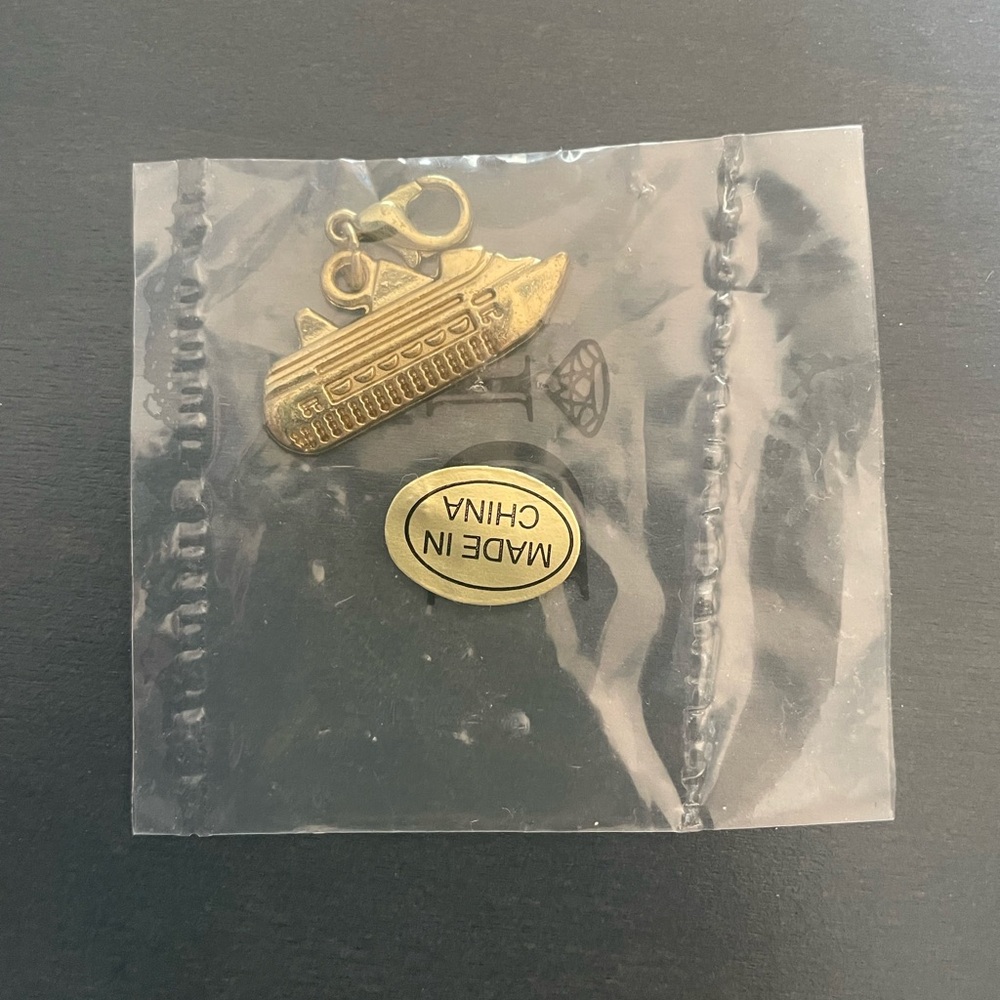 Gold Cruise Ship Charm